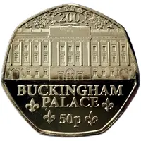 50 Pence - Charles III Buckingham Palace, Gold plated