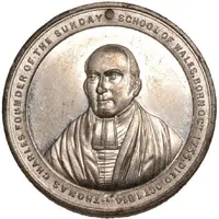 Medal Sabbath School, English, white metal