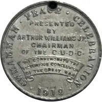 Medal - Peace Celebrations 1919 Cwamman