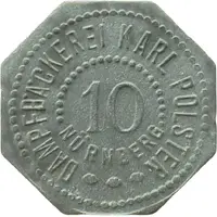 10 Pfennigs - Nürnberg Dampfbäckerei Karl Polster