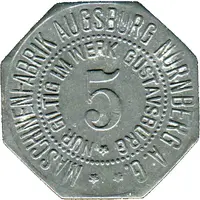 5 Pfennig - Augsburg Maschinenfabrik Augsburg-Nürnberg