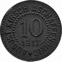 10 Pfennig - Aschaffenburg August Kirsch