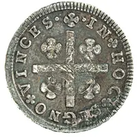 100 Réis - Luiz I Countermark'CROWNED G.P.' over '1/2 Tostão, Portugal'