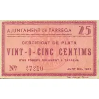 25 Céntimos Tàrrega