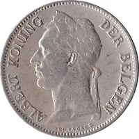 50 Centimes - Albert I Dutch text