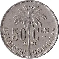 50 Centimes - Albert I Dutch text