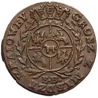 Grosz koronny / Z MIEDZI KRAIOWEY / - Stanisław August Poniatowski Warszawa mint