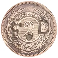 Marked coin - 'F.D' 2 Centésimos 1869