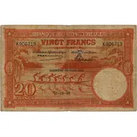 20 Francs Orange, 'QUATRIEME EMISSION' overprint