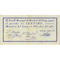 50 Céntimos Montbrió del Camp