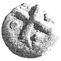 Denier type génois au châtel et à la croix sur flan vierge