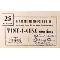25 Céntimos Pinell de Brai