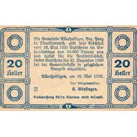 20 Heller Allerheiligen, Brown obverse