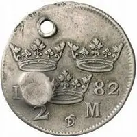 2 Mark - Carl XII Countermark, type 1