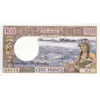 100 Francs overprint in cursive