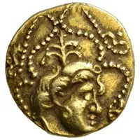 1/4 Gold Stater with plant on head Class V