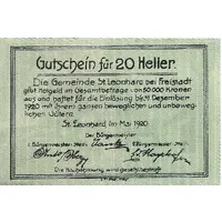 20 Heller St. Leonhard bei Freistadt