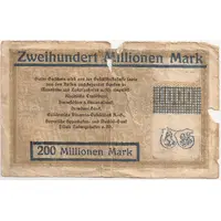 200 000 000 Mark Badische Anilin- and Soda-Fabrik/BASF, overprint on 1 000 Mark