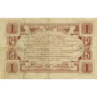 1 Franc - Ville et Chambre de Commerce d'Abbeville [80] <Sans timbre sec>