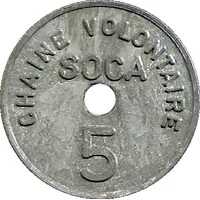 5 Francs - SOCA Chaine volontaire Strasbourg