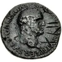 42 Nummi Countermark, As of Galba, 68-69, winged Victory