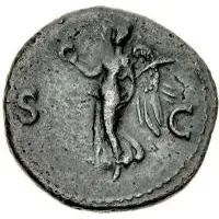 42 Nummi Countermark, As of Galba, 68-69, winged Victory