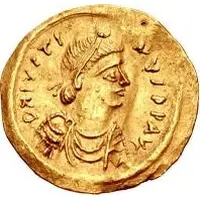 1 Tremissis In the name of Justin II, Victory facing right, with star and standing