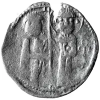 Dinar - Chaka - Early Noghay rule in Bulgaria unknown mint, stamped Tamgas, imitation of Venetian grosso