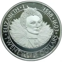 25 Dollars - Elizabeth II Queen Elizabeth I