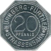 20 Pfennig - Tugend Brunnen Nürnberg-Fürth