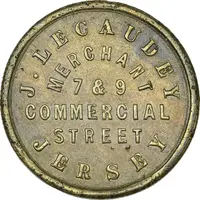 6 Pence J. Le Caudey, Merchant, Jersey