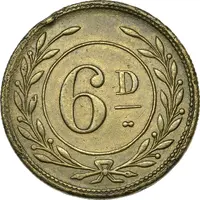 6 Pence J. Le Caudey, Merchant, Jersey
