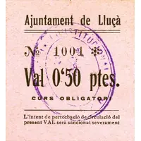 0.50 Pesetas Lluçà