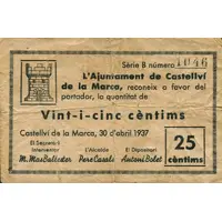 25 Céntimos Castellví de la Marca