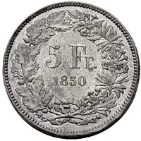 5 Francs Helvetia seated, piedfort, lead