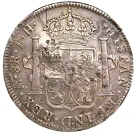 6 Shillings 1 Penny - George III CAROLUS IIII DEI GRATIA, countermarked on Mexico 8 reales