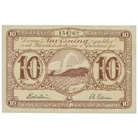 10 Kroner Grønlands Styrelse. Type II: No pattern outside frame