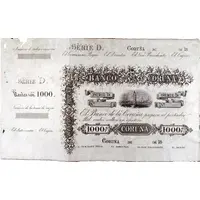 1000 Reales de Vellón Banco de La Coruña