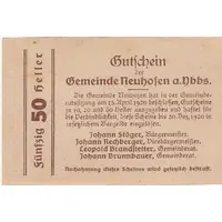 50 Heller Neuhofen a. d. Ybbs