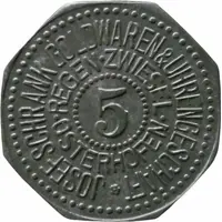 5 Pfennig - Regen Josef Schrank Goldwaren and Uhrengeschäft