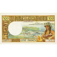 100 Francs overprint in capital letters