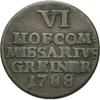 6 Kreuzers Sachsen-Limbach und Breitenbach Porzellanfabrik Gotthelf Greiner