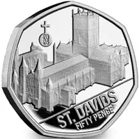 50 Pence - Charles III St David`s Cathedral, Silver Proof