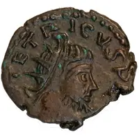 Antoninianus- Tetricus I TVTELA AVG; Barbarous radiate