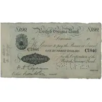 100 Dollars British Guiana Bank