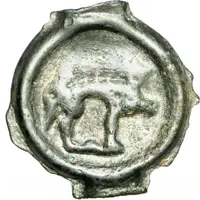 Potin with boar-sign