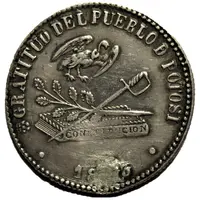 2 Soles - José Maria de Achá First Anniversary of the Presidency - Monetary Medal Default Category Medals Americas Bolivia