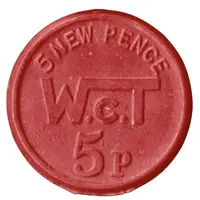 Token - 5 New Pence Warrington Corporation Transport