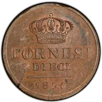 10 Tornesi - Ferdinando II 3rd portrait