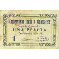 1 Peseta Crevillente, Cooperativas Textil y Alpargatera